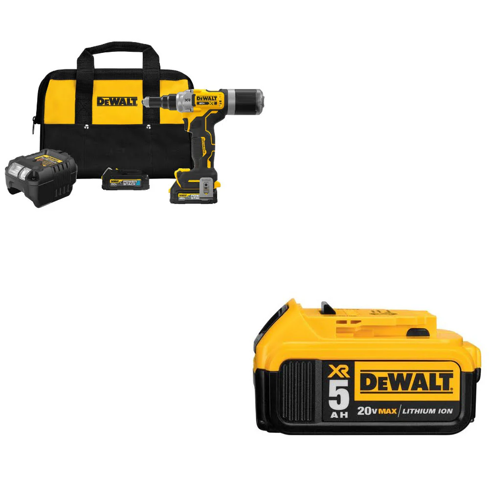 DeWalt DCF414GE2 20V MAX XR Rivet Tool Kit W/ FREE DCB205 20V MAX Battery Pack - Mactool Shop