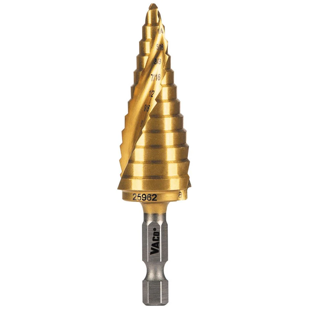 Klein 25962 Step Drill Bit, Spiral Double-Fluted, 3/16