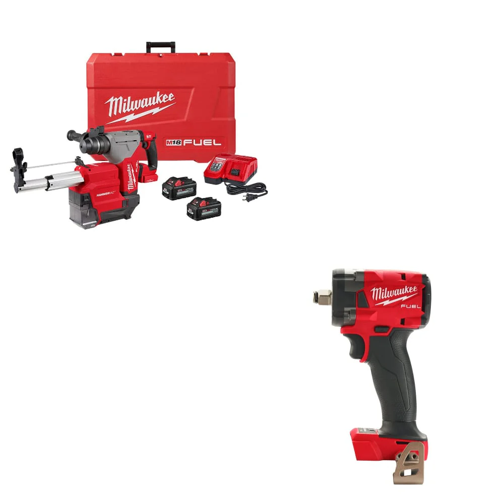 Milwaukee 2915-22DE M18 FUEL Rotary Hammer Kit W/ FREE 2855-20 Impact Wrench - Mactool Shop