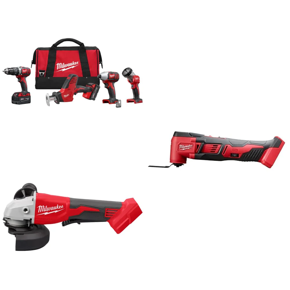 Milwaukee 2695-24 M18 4-Tool Combo Kit w/ FREE 2686-20 M18 Grinder & Multi-Tool - Mactool Shop