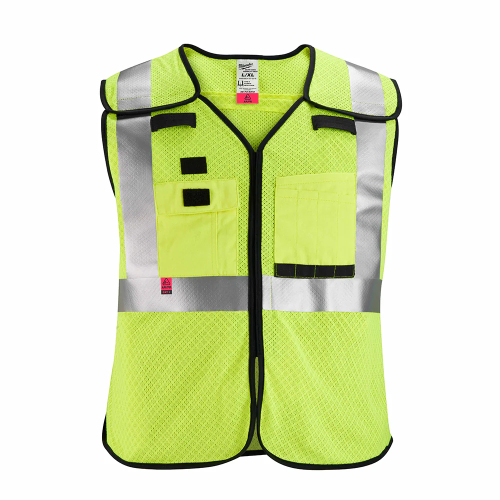 Milwaukee 48-73-5213 AR/FR Cat 1 Class 2 Breakaway High Visibility Yellow Mesh Safety Vest - 2XL/3XL - Mactool Shop
