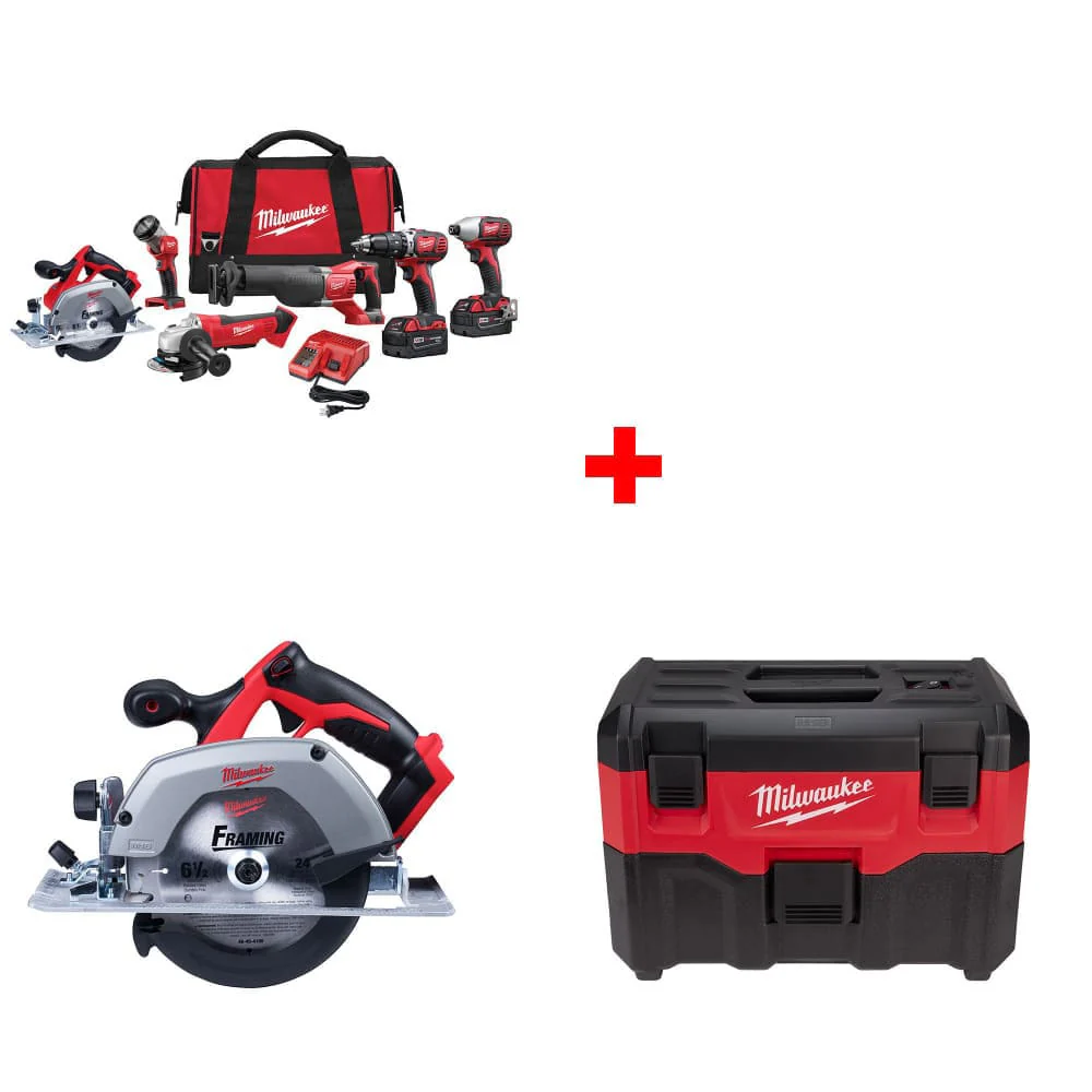Milwaukee 2696-26 M18 6-Tool Combo Kit w/ FREE 2630-20 6-1/2