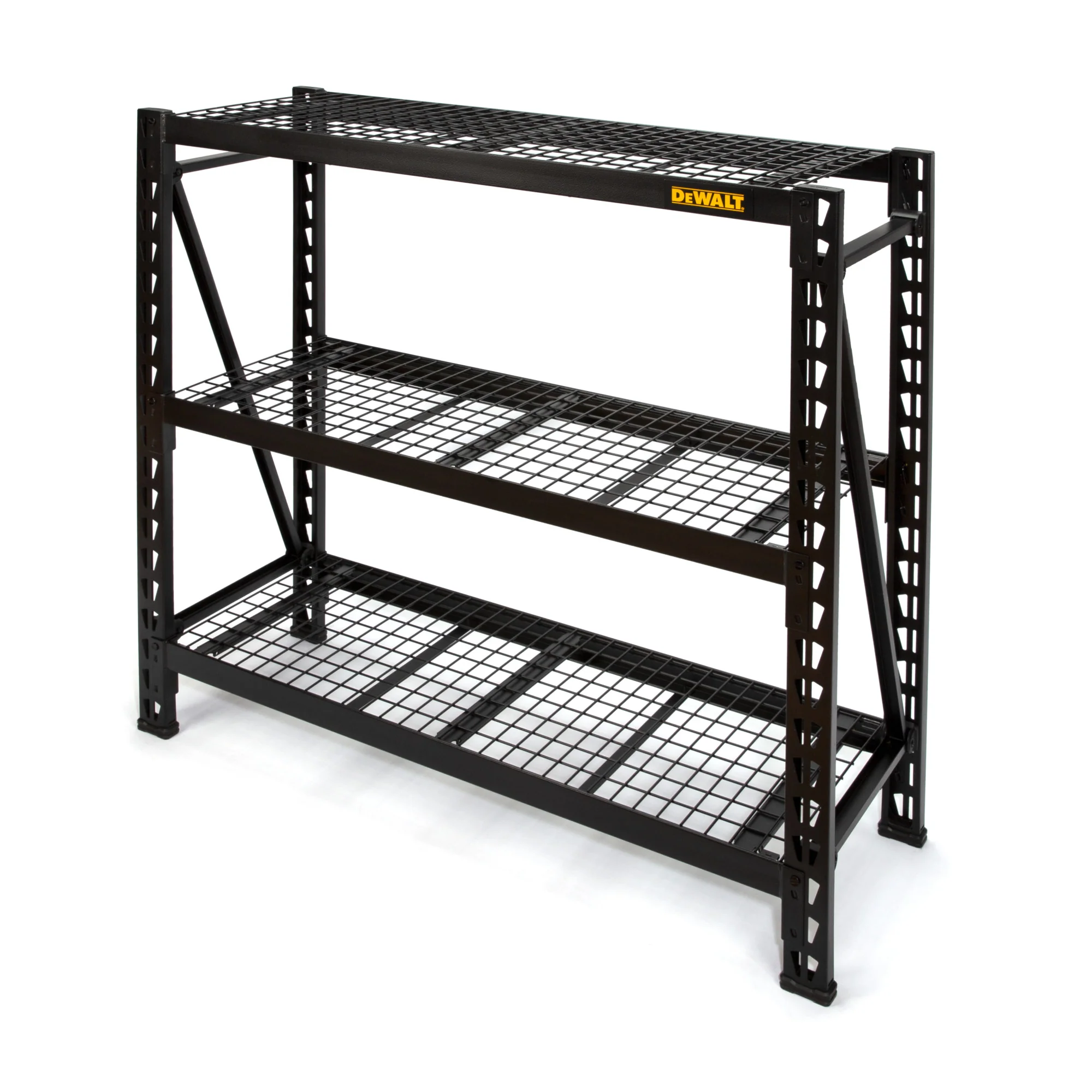 DeWalt 41659 DXST4500BLK-W 4-Foot Tall, Black Frame 3 Shelf Steel Wire Deck Industrial Storage Rack - Mactool Shop
