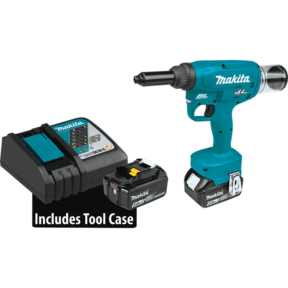 Makita XVR02T 18V LXT Lithium-Ion Brushless Cordless Rivet Tool Kit(5.0Ah) - Mactool Shop