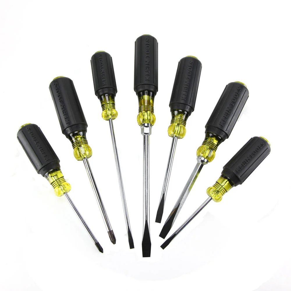 Klein 85076 Screwdriver Set, Slotted and Phillips, 7-Piece - Mactool Shop