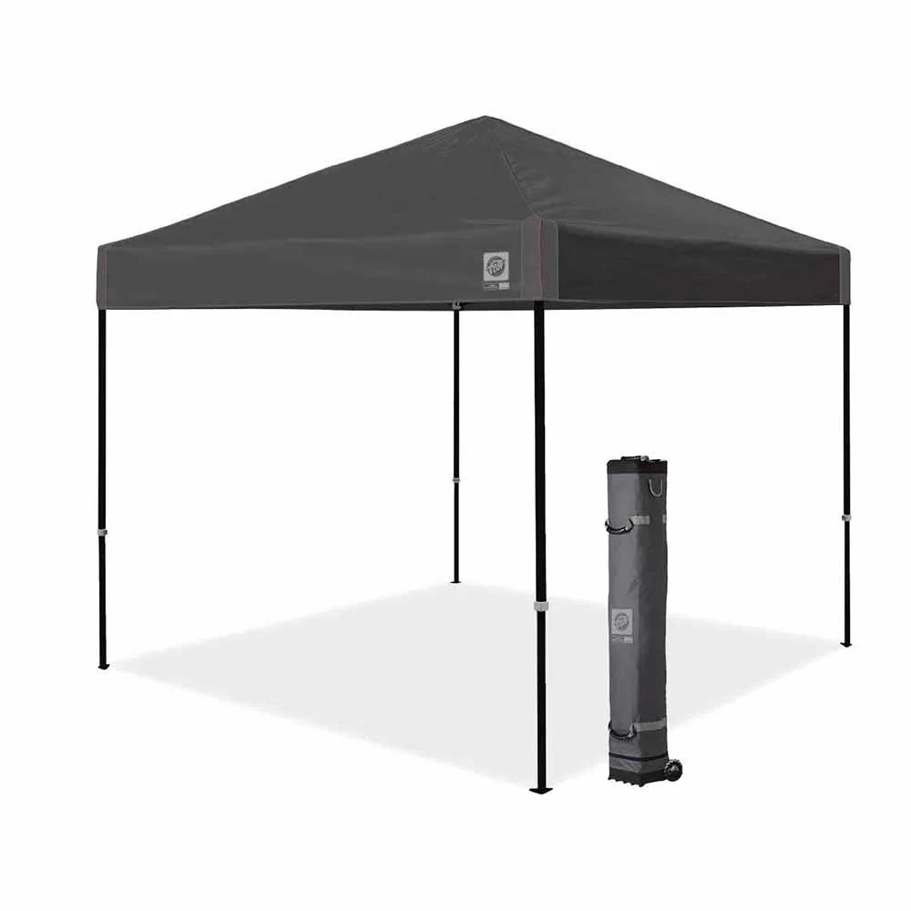 EZ-UP AMB3SBKF10SG 10' x 10' Ambassador Shelter Canopy Pop Up Shade Tent, Steel Gray Top, Included Roller Bag - Mactool Shop