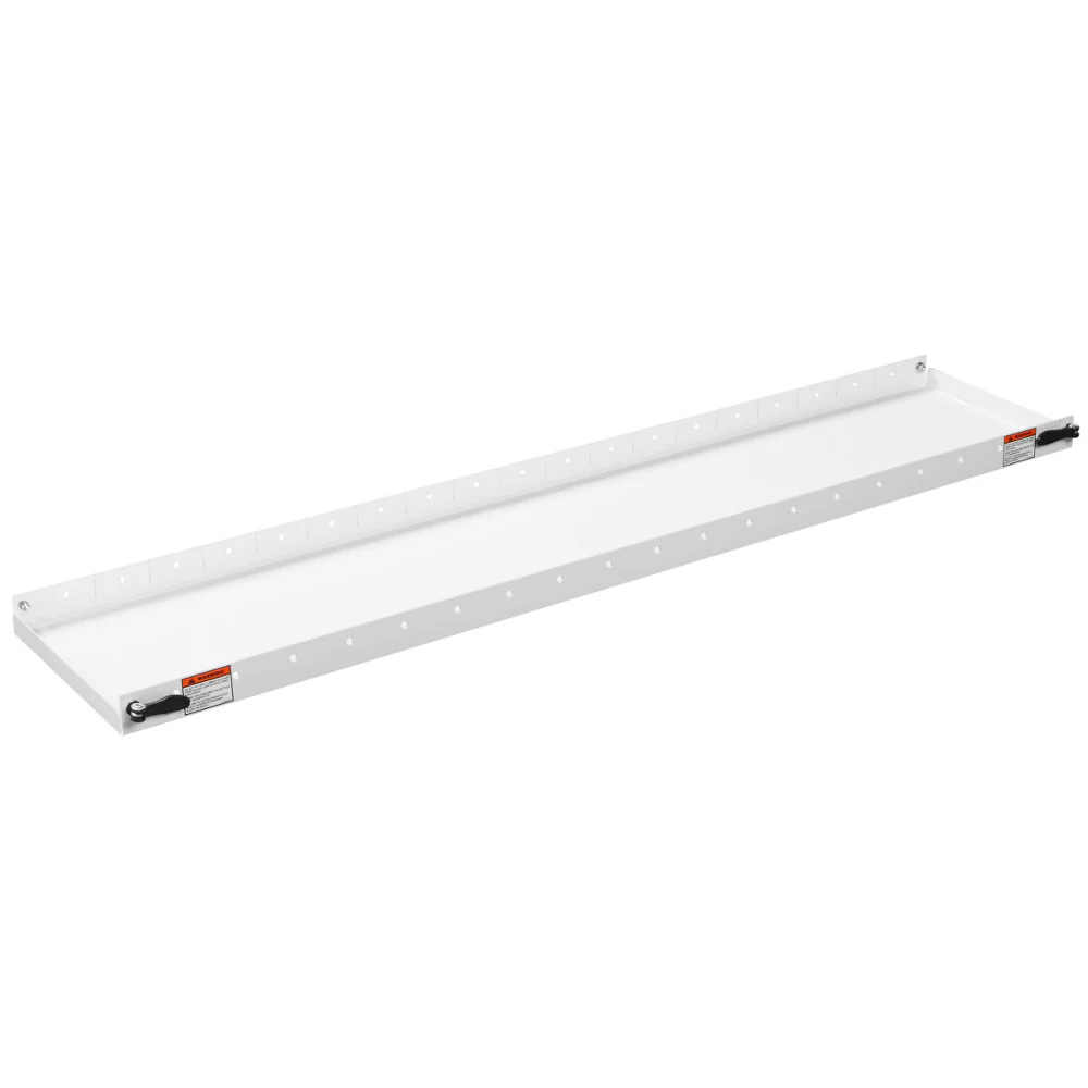 Weather Guard 9116-3-01 Fully-Hemmed White Heavy-Gauge Steel Accessory Shelf, 60