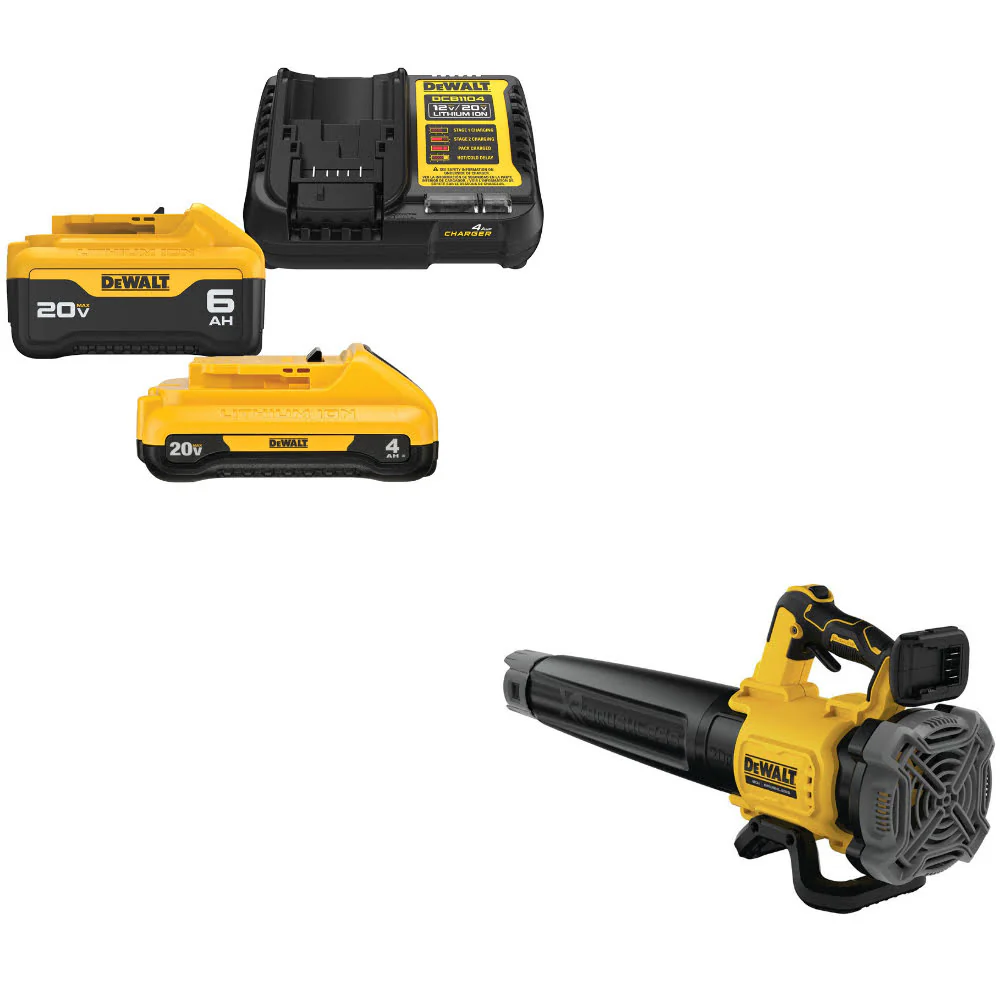 DeWalt DCB2460C 20V MAX 4Ah & 6Ah Starter Kit W/ FREE DCBL722B 20V MAX Blower - Mactool Shop