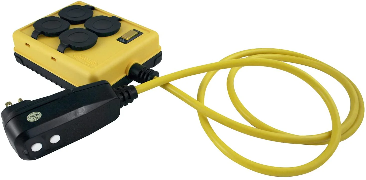 Yellow Jacket 2516 Coleman Duplex Right Angle Quad Box With Gfci, 125 V, 15 A, 14/3 Awg Sjtw, Gauge - Mactool Shop