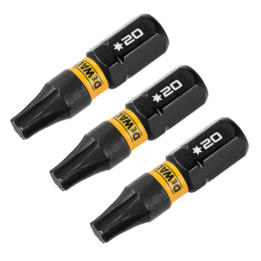 DeWalt DWAF1TX20IR3 T20 FLEXTORQ 1/4 x 1in Impact Driver Bits, 3-Pack - Mactool Shop
