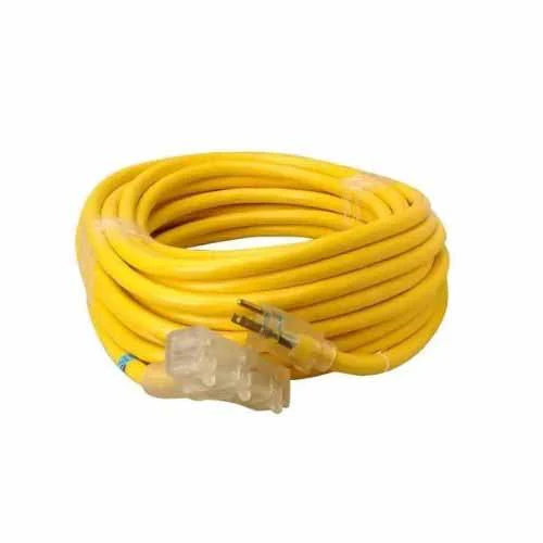 Southwire 4388SW8802 50' SJTW 10/3 Tritap Extension Cord w/ Power Light Indicator, Yellow - Mactool Shop