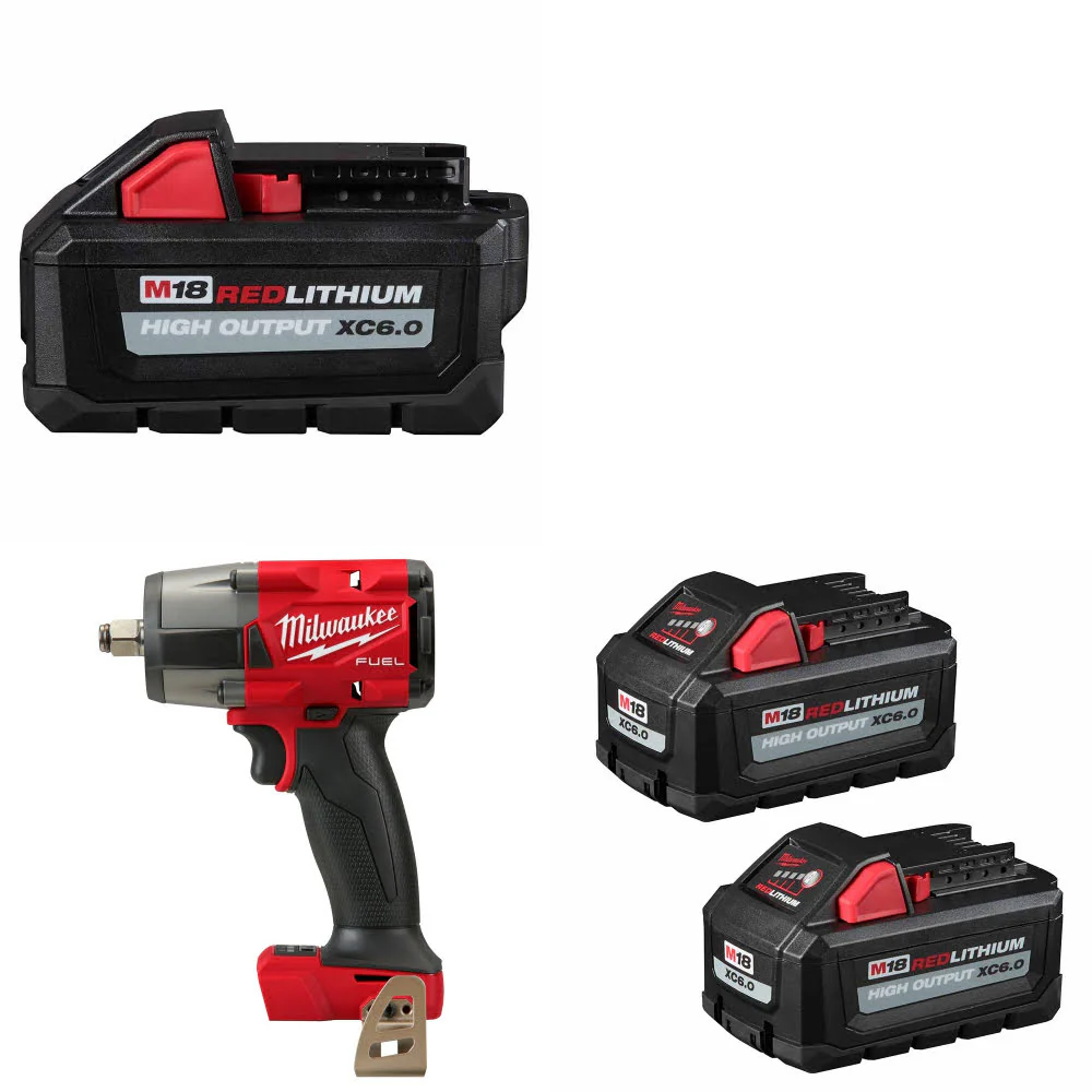 Milwaukee 48-11-1865 M18 Battery Pack W/ M18 Impact Wrench & FREE Battery-2Pk - Mactool Shop