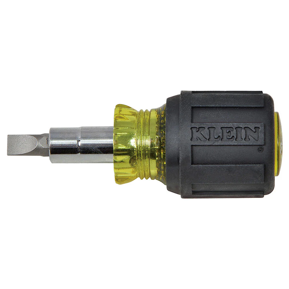 Klein Tools 32561 Multi-Bit Screwdriver / Nut Driver, 6-in-1, Stubby, Ph, Sl Bits - Mactool Shop