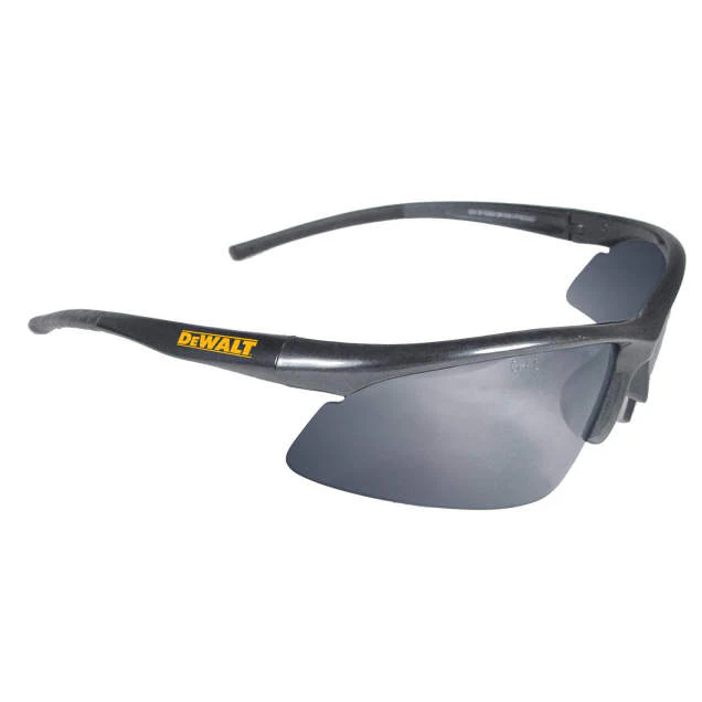 Dewalt DPG51-6D Radius Safety Glasses, Black Frame, Silver Mirror Lens - Mactool Shop