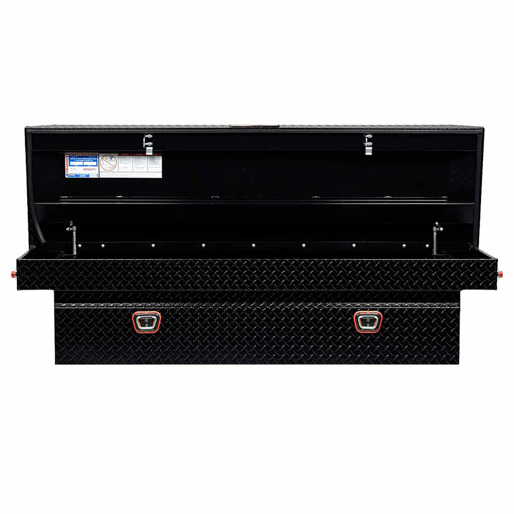 Weather Guard 127-5-03 Model 127-5-03 Saddle Box, Aluminum, Full Standard, Gloss Black, 10.5 Cu. Ft. - Mactool Shop