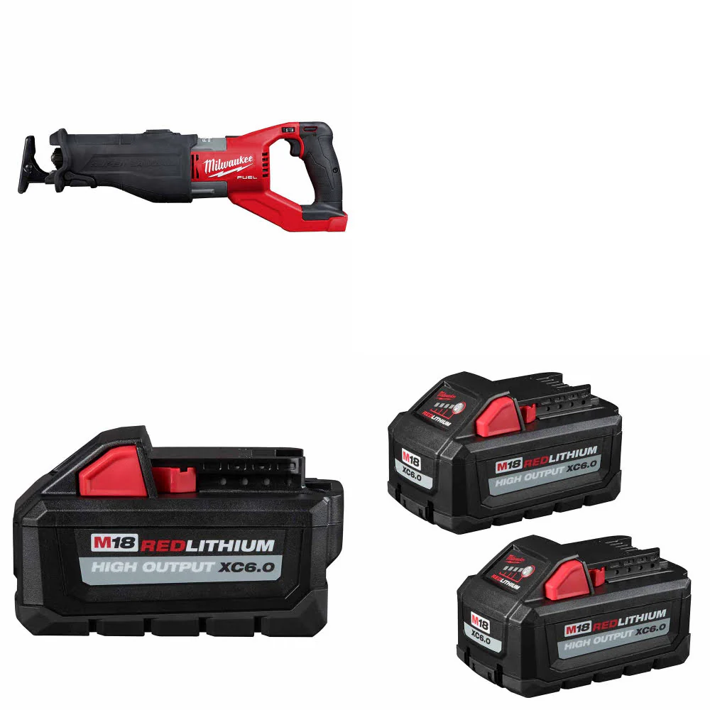 Milwaukee 2722-20 M18 FUEL SAWZALL W/ 48-11-1865 M18 Battery & FREE Battery-2Pk - Mactool Shop