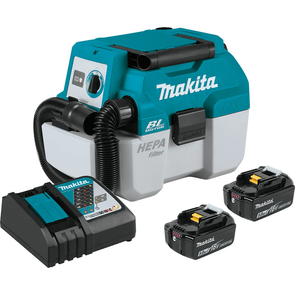 Makita XCV11T 18V LXT Portable Wet/Dry Dust Extractor/Vacuum Kit (5.0Ah) - Mactool Shop