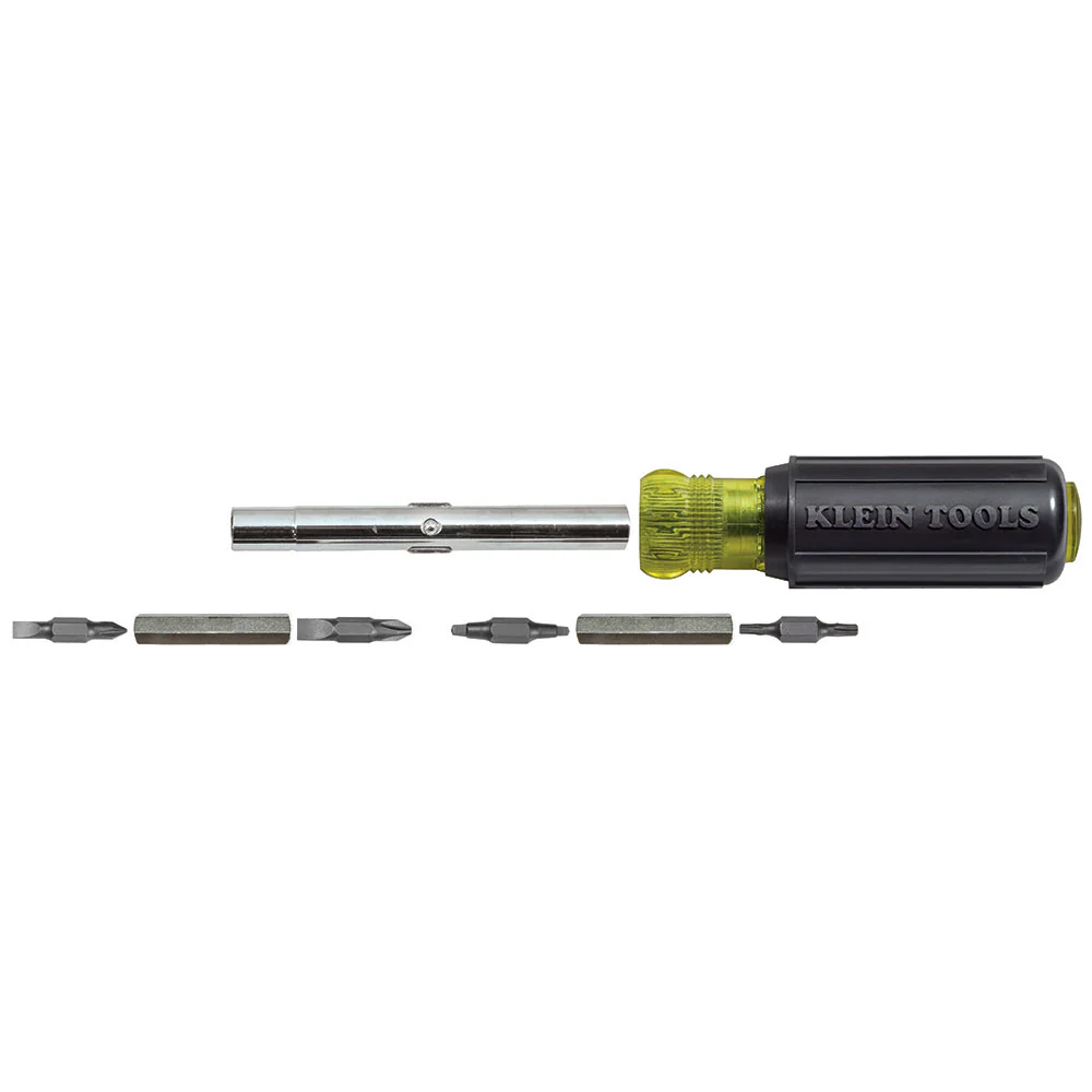 Klein Tools 32500 Multi-Bit Screwdriver / Nut Driver, 11-in-1, Ph, Sl, Sq, Torx Bits - Mactool Shop