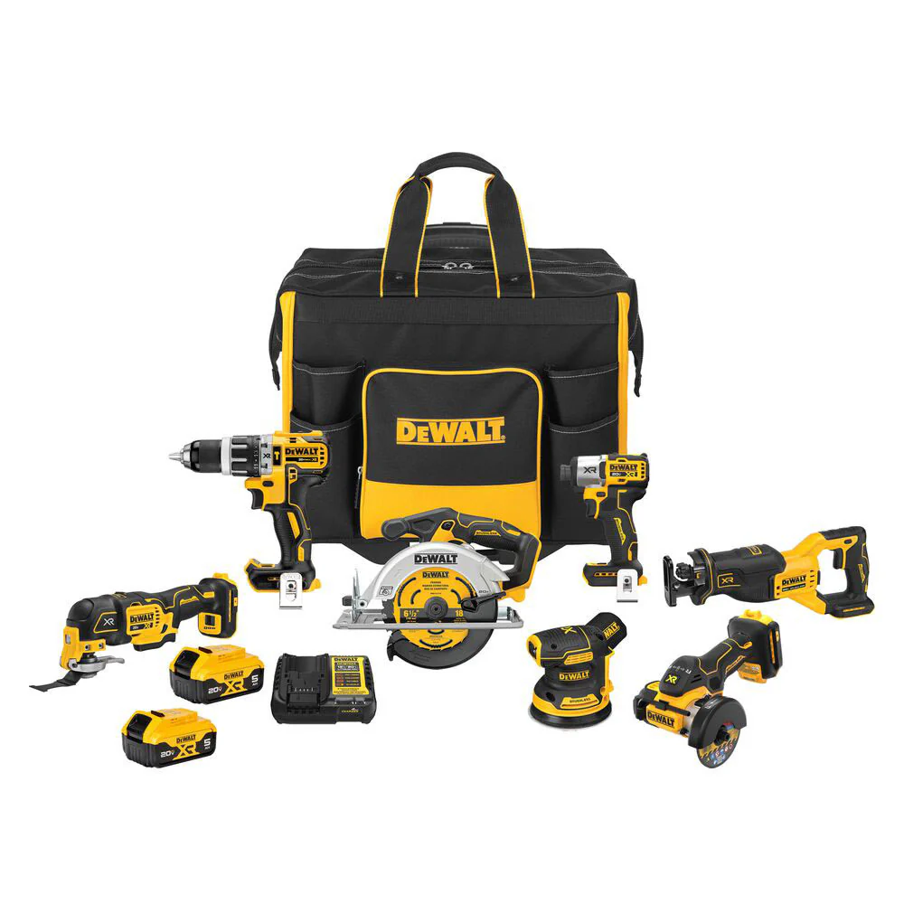 DeWalt DCKSS730P2 20V MAX XR Cordless 7-Tool Combo Kit With Rolling Contractor Bag - Mactool Shop