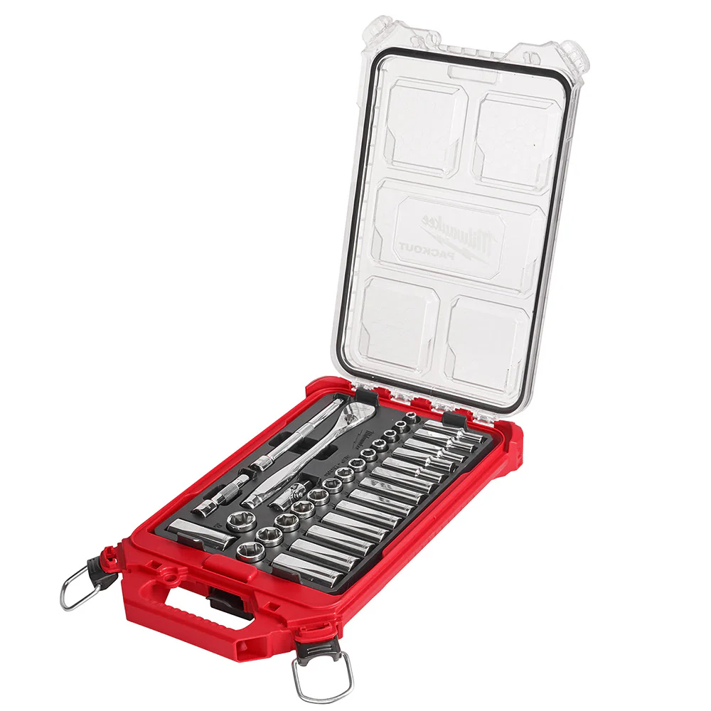 Milwaukee 48-22-9482 3/8” 32pc Ratchet and Socket Set in PACKOUT - Metric - Mactool Shop