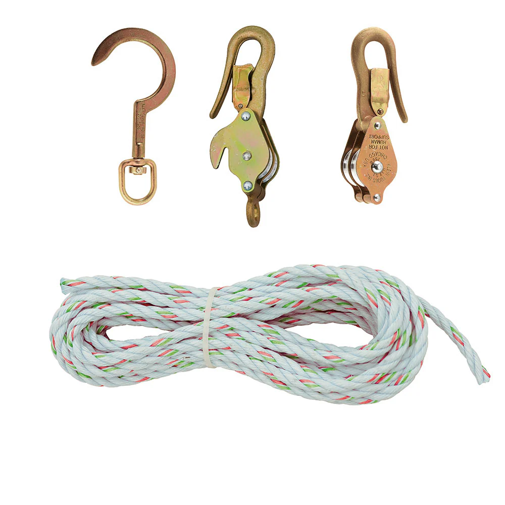 Klein Tools H1802-30S Block and Tackle, Spliced to Block 268, w/Hook 258 - Mactool Shop