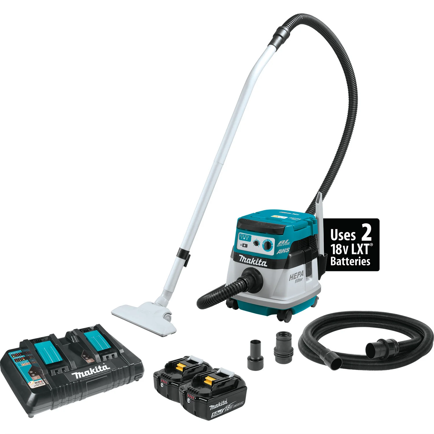 Makita XCV08PT 18V X2 LXT (36V) Brushless 2.1 Gal HEPA Dust Extractor, AWS - Mactool Shop