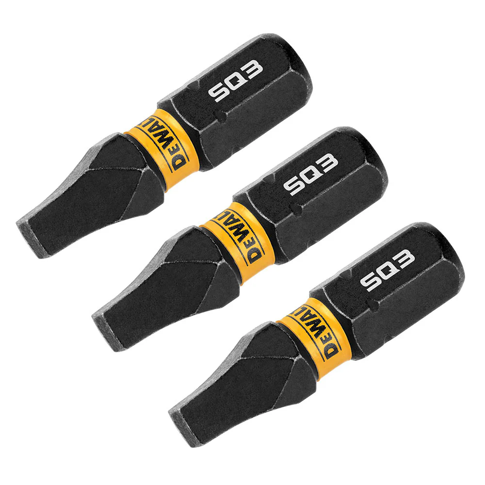DeWalt DWAF1SQ3IR3 SQ3 FLEXTORQ 1/4 x 1in Impact Driver Bits, 3-Pack - Mactool Shop